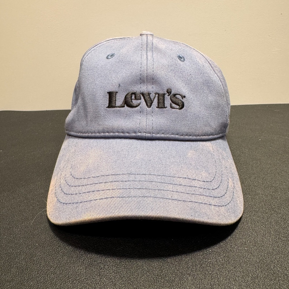 Vintage Levis Hat Cap Snap Back Blue Y2K Cotton Logo Spellout Streetwear Adult